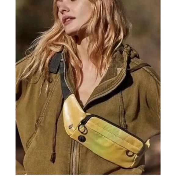 FP Movement by Free People Handbags - Free People FP Movement Yellow + Black Reflective Iridescent Sling Bag